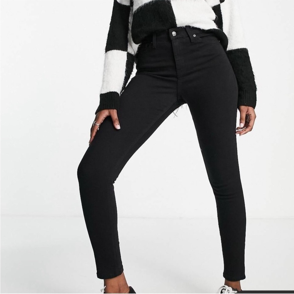 Topshop Leigh jeans in black Stretchy comfy Size 26 Asos - Picture 12 of 12
